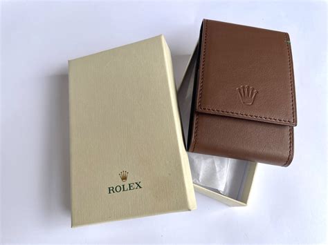 brown leather Rolex watch box